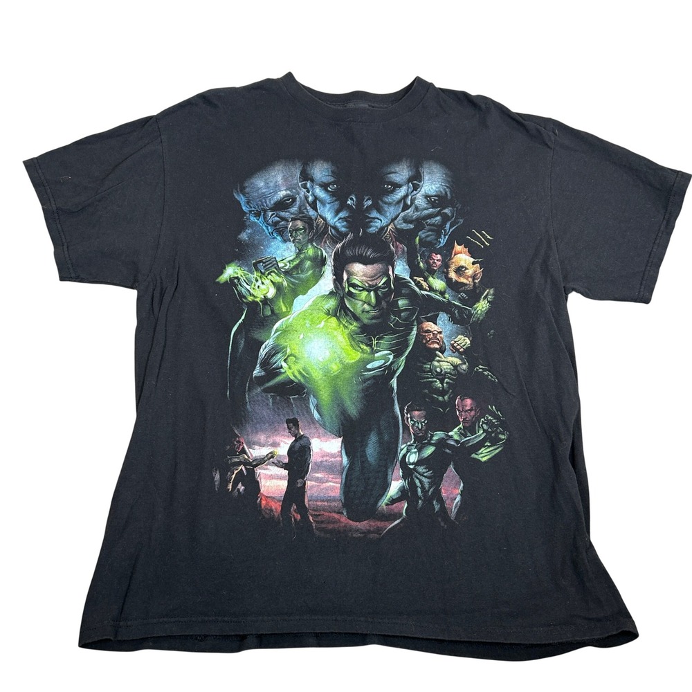 Black Green Lantern Comic‎ Graphic T Shirt Mens XL